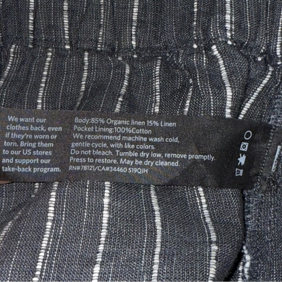 Eileen Fisher Organic Linen Crop Ankle Wide Leg Pants Women's XL Beach Strips - Picture 11 of 15